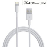 Cablu compatibil iPhone si iPad cu conector USB - compatibil lightning , modelele 5,6,7,8,X,XR,XS,11,SE,12, 13, 14 (C/S/Pro/Plus/Max/mini)- transfer date si incarcare rapida, culoare alba