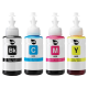 Set de 4 culori cerneala universala sticlute 100ml - black cyan magenta yellow (negru albastru rosu galben)