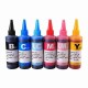 Set de 6 culori cerneala compatibila Epson sticlute 100ml - black cyan magenta yellow light magenta  si light cyan (negru albastru rosu galben turcoaz roz) cu sistem picurator pentru CISS, marca EPS