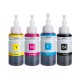 Set de 4 culori cerneala compatibila Epson sticlute 100ml - black cyan magenta yellow (negru albastru rosu galben)