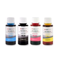 Set de 4 culori cerneala HP Agfa Photo in flacoane de cate 100ml cu capac normal- black cyan magenta yellow (negru albastru rosu galben)