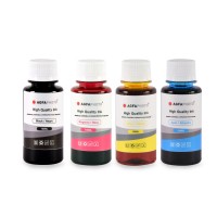 Cerneala universala Agfa Photo - set 4 culori in sticlute de 100ml cu capac normal- black cyan magenta yellow (negru albastru rosu galben)