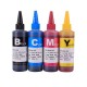 Set de 4 culori cerneala compatibila Epson sticlute 100ml - black cyan magenta yellow (negru albastru rosu galben)