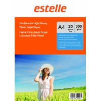 Hartie foto super lucioasa A4 fata-verso (double sided) 300 g / mp - pachet de 20 de coli