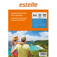 Hartie foto super lucioasa A4 fata-verso (double sided) 260 g / mp - pachet de 20 de coli