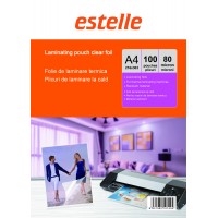 Folie de laminare A4 (216 mm x 303 mm) transparenta lucioasa (clear glossy) - pachet 100 seturi pentru laminare la cald